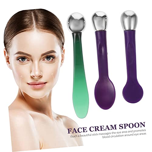 VICASKY 3 Stück Teiliges Augencreme Massage Löffel aus Langlebigem Glatte Oberfläche Fördert Vielseitig als Gesichtscreme Spatel und Kosmetiktool für Präzises Auftragen Tragbar für von VICASKY