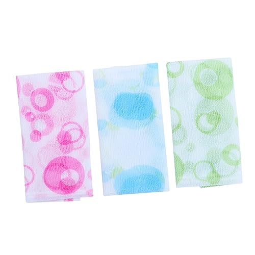 VICASKY 3 Stück Teiliges Badetuch Langstreifen Exfoliating Rückenreinigung Grün Blau für Sanfte Hautpflege und Entspannende Duscherlebnisse von VICASKY
