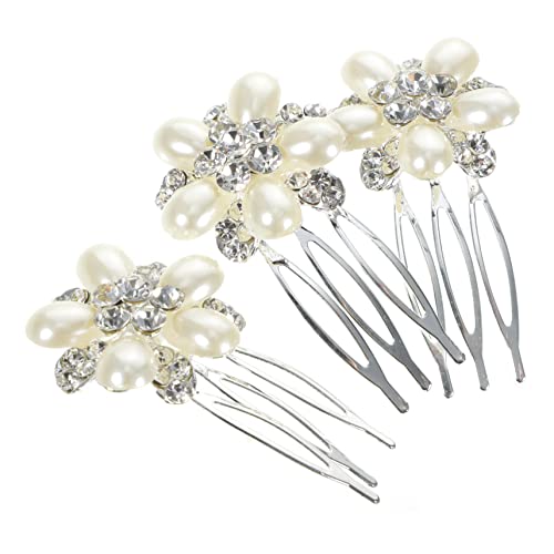 VICASKY 3 Stück Teiliges Braut Haarkamm mit Strass und Perlen Stabile Haarschmuck Seitenkämme aus Legiertem Eleganter Hochzeitsschmuck für Brautjungfern und Festliche Anlässe VICASKY 3 Stück Teiliges Braut Haarkamm mit Strass und Perlen Stabile Haarschmuck Seitenkämme aus Legiertem Eleganter Hochzeitsschmuck für Brautjungfern und Festliche Anlässe von VICASKY