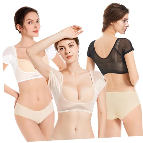 VICASKY 3stücke Schweißweste Für Damen Atmungsaktiv Und Waschbar Achselschweißpolster Elastisch Und Wiederverwendbar Für Sport Und Sommeraktivitäten von VICASKY