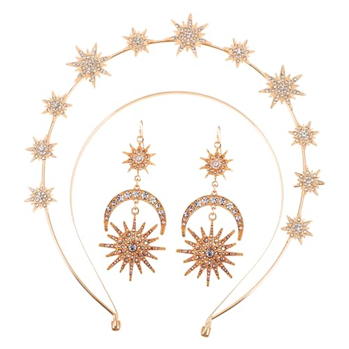 VICASKY 3 Stück Teiliges Dekorative Haarbänder mit Mond und Sonnendesign Leichte Stabile Stirnbänder als Foto Requisiten für Party Halloween Tanzshow und Festliche Anlässe von VICASKY