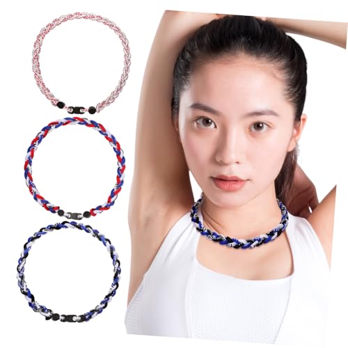 VICASKY 3 Stück Teiliges Geflochtenes Baseball Nackenkette für Männer Sportliche Halskette Strapazierfähigem Gewebe Modisches Accessoire für Baseball Fans Verschiedenen Farben Erhältlich von VICASKY