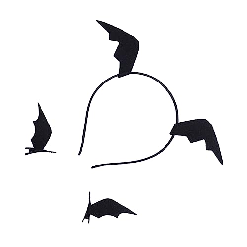 VICASKY 3 Stück Teiliges Halloween Fledermausflügel Haarclip Set mit Haarreif Kreative Cosplay Kopfbedeckung für Mädchen für Halloween Partys von VICASKY