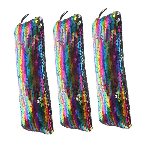 VICASKY 3 Stück Teiliges Kleine Pailletten Kosmetiktaschen mit Reißverschluss Tragbare Schminktaschen für Damen Multifunktionale Aufbewahrungstasche für Reise und Alltag von VICASKY