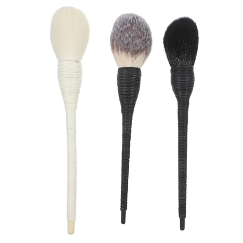 VICASKY 3 Stück Teiliges Make Up Pinselset mit Rattan Weiche für Präzises Make Up Kosmetikwerkzeuge für Männer und Lidschattenanwendungen von VICASKY