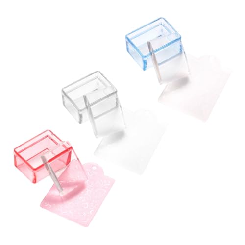 VICASKY 3 Stück Teiliges Nagel Stempelset für Diy Nageldesign Transparente Stempel für Maniküre für Kreative Nagelkunst Zuhause Farben Blau und Transparent von VICASKY
