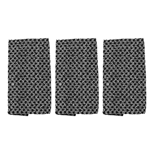 VICASKY 3 Stück Teiliges Peeling Handtuch Exfolierende Rückenschrubber für Dusche Langes Hautfreundliches Badetuch für Gründliche Körperreinigung Schwarz Kariert von VICASKY