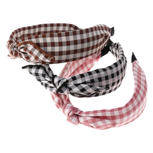 VICASKY 3 Stück Teiliges Vintage Haarband mit Knoten design Breiter Stoff haarreif in Schwarz und Dunkelbraun Stilvolles Haarschmuck Damen und Mädchen für Alltag Partys und von VICASKY