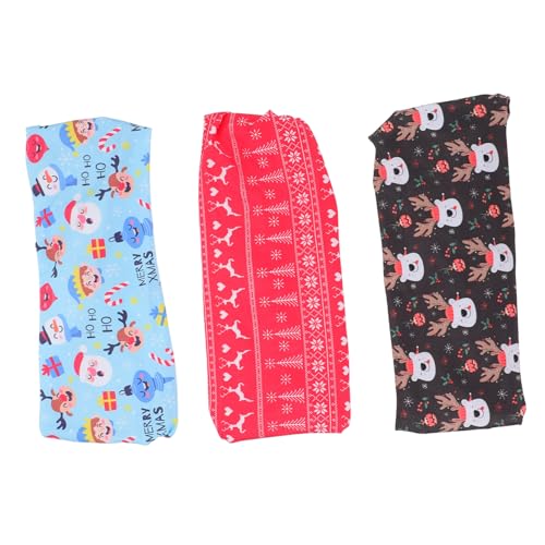 VICASKY 3 Stück Teiliges Weihnachts Stirnband Elastisch Flexibel Modisch Damen Xmas Kopfschmuck für Party Haar und Handgelenksband von VICASKY