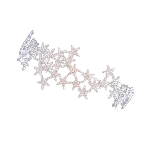 VICASKY 3 Stück Tiara Krone mit Funkelnden Sternen für Frauen Leichter Braut Haarschmuck für Hochzeit Verlobung und Festliche Anlässe Langlebiges Design in Weiß von VICASKY