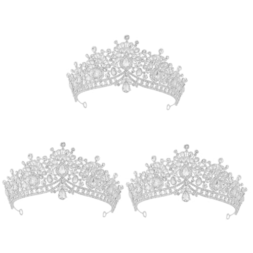 VICASKY 3 Stück Tiara Krone mit Funkelnden Strasssteinen für Damen Luxuriöses Haarband für Hochzeit Braut und Festliche Anlässe Leichtes Komfortables Design Silberweißes Accessoire für VICASKY 3 Stück Tiara Krone mit Funkelnden Strasssteinen für Damen Luxuriöses Haarband für Hochzeit Braut und Festliche Anlässe Leichtes Komfortables Design Silberweißes Accessoire für von VICASKY