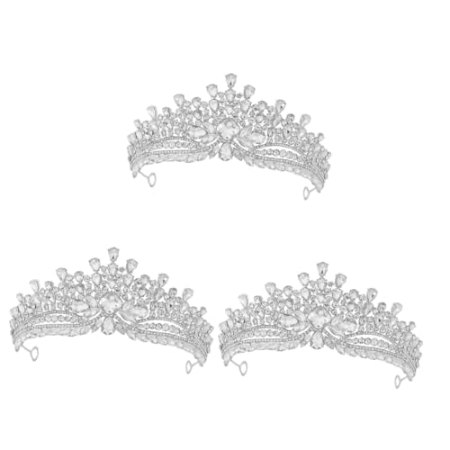 VICASKY 3 Stück Wasserdichte Braut Tiara mit Strassbesatz Accessoire für Damen Hochzeitsfeier Party und Abschlussball Perfektes für Braut und Gäste von VICASKY