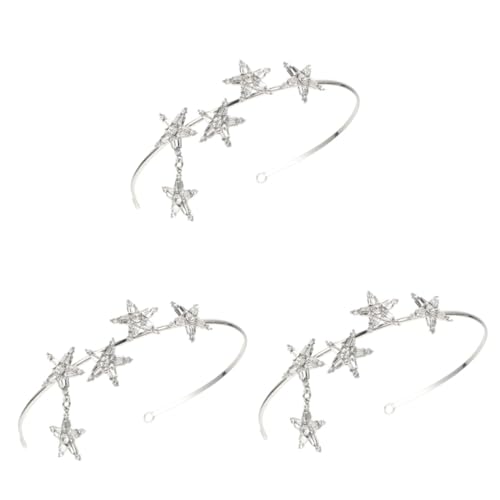 VICASKY 3 Stück Wasserdichter Strass Stern Haarschmuck Braut Haarreif mit Funkelndem Kopfschmuck für Hochzeit Damen und Mädchen Accessoire für Festtage und Partys von VICASKY