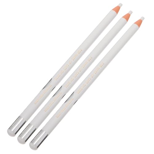VICASKY 3 Stück Weißer Augenbrauenstift Bleistift weißer Kajalstift liegender Seidenraupenstift Make-up-Highlighter Eyelinerbürste Highlighter-Make-up-Stift Bienenwachs von VICASKY