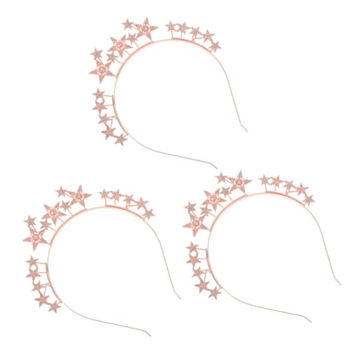 VICASKY 3 Stück Wunderschönes Damen Haarreif mit Funkelnden Sternen und Strasssteinen Komfortables Metall Stirnband Eleganter Brautschmuck für Hochzeit Party Abschlussfeier und Festliche von VICASKY