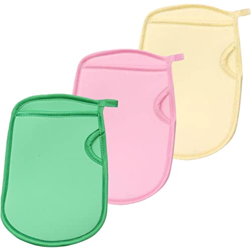 VICASKY 3 Stück Zurück Schrubben Handschuhe Körper Peeling Handschuh Gesichts- Tot Bad Weiches Peelinghandschuh Sanft Waschen Kopfhaut Für Reinigung Damen Duschhandschuh Hautpeeling Pva von VICASKY