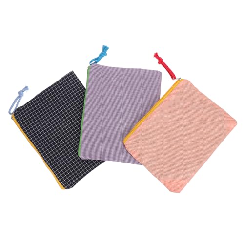 VICASKY 3 Stück tragbare Kosmetiktasche Grosse Kapazität faltbar Tragbare Make -up -Tasche Mini Kosmetiktaschen für Damen Kleine Kosmetiktasche Bettwäsche aus Baumwolle von VICASKY
