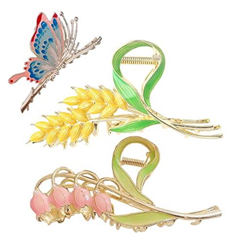 VICASKY 3 Teiliges Haarspangen Set Große Süße Haarspangen Für Damen Krallenklammern Für Dicke Krallenklammern Haar Accessoires Krallenklammern Haarklammern Haarklammern Legierung von VICASKY