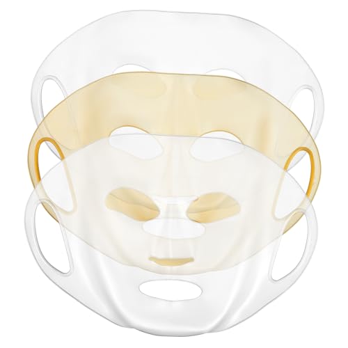 VICASKY 3 Teiliges Silikon Gesichtsmaske Cover mit Design Wiederverwendbar mit Ohrhaken zur Fixierung für Salon und Persönliche Hautpflege Verhindert Verdunstung und Unterstützt von VICASKY