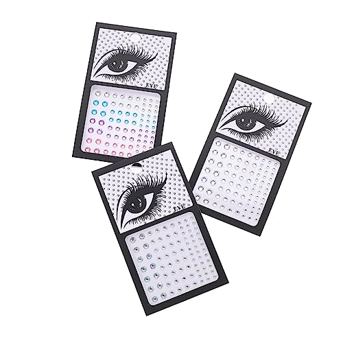 VICASKY 3Sätze Selbstklebende Gesicht Juwelen Aufkleber Dekorative Eye Gems Mit Glitzerperlen Und Ab Farben Für Partys Hochzeiten Festivals Und Make Up von VICASKY