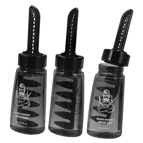VICASKY 3Stücke Leere Haargel Flasche Mit Praktische Haarstyling Gel Applikatorflasche Für Männer Langlebige Kunststoffflasche Für Einfaches Frisieren Und Ölen Haare Zuhause von VICASKY