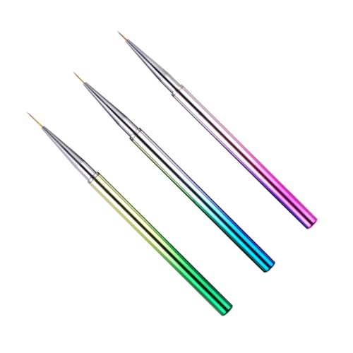 VICASKY 3Stücke Teiliges Nagelkunst Pinselset Malpinsel Für DIY Nail Art Für Detaillierte Designs Und Langlebig Und Leicht Zu Handhaben Maniküre von VICASKY