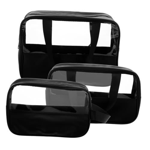 VICASKY 3stücke Teiliger Transparenter Kosmetik-Organizer-Set wasserdichte Kulturbeutel Mit Griff Reise-Aufbewahrungstasche Für Damen Und Mädchen Durchsichtige Make-up-Taschen Mit von VICASKY