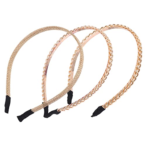 VICASKY 3stücke Ketten-haarreifen Aus Legierung Mode-stirnband Mit Kette Party-haarreifen Für Damen Eleganter Kopfschmuck Haar-schmuck Für Hochzeit Und Geburtstag von VICASKY