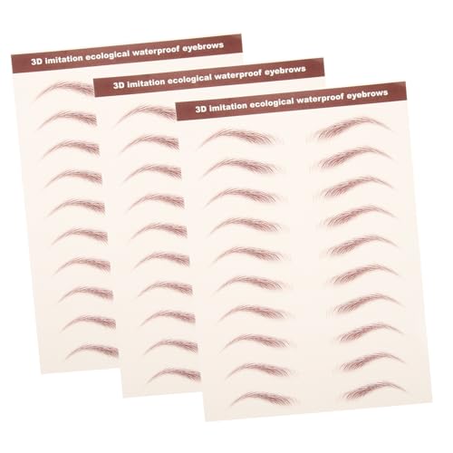 VICASKY 3blätter Simulation Augenbrauen Aufkleber Wasserfest Augenbrauenformung Augenbrauentransfer Aufkleber Für Make-up Augenbrauenset Augenbrauentattoos von VICASKY