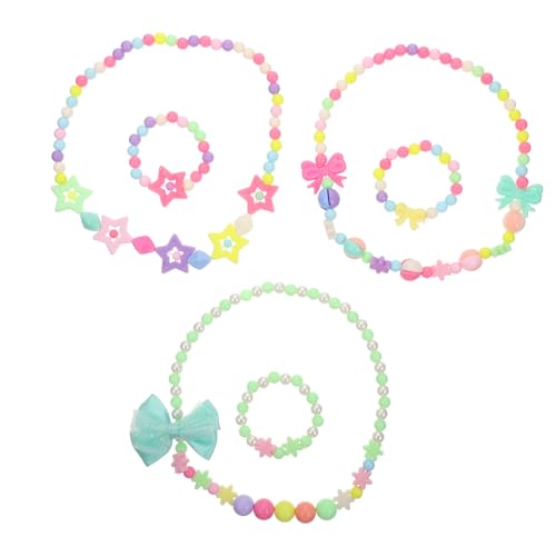 VICASKY 3er Set Halskette Und Armband Mit Schleife Bunter Schmuck Für ädchen Ideales Für Partys Und Anlässe Perfekt Für Dress Up Und Kreative Spielstunden VICASKY 3er Set Halskette Und Armband Mit Schleife Bunter Schmuck Für ädchen Ideales Für Partys Und Anlässe Perfekt Für Dress Up Und Kreative Spielstunden von VICASKY