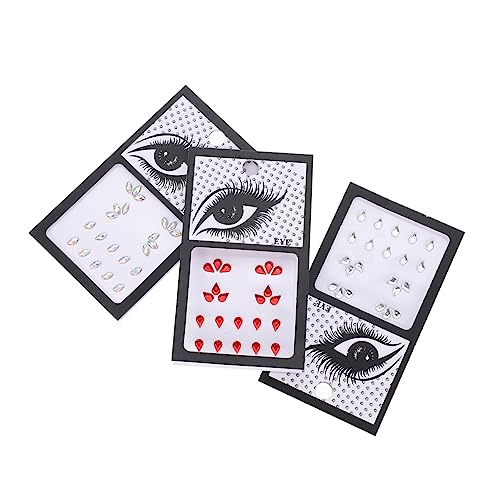 VICASKY 3sätze Gesichtssteine Selbstklebend Als Aufkleber Dekorativ Für Auge Juwelen Gesichtsaufkleber Mehrzweckpartyaccessoires Für Halloween Und Andere Festlichkeiten von VICASKY