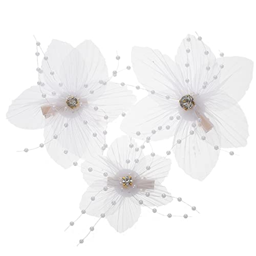 VICASKY 3stücke Blumen-haarspangen Für Damen Perlen Und Verziert Für Hochzeiten Bälle Und Festivals Leicht Und Elegant von VICASKY