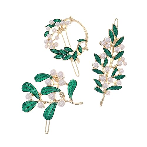 VICASKY 3stücke Dekorative Haarnadeln Legierung Haarspangen Haarclips Für Frauen Mädchen Retro Blumenperlen Design von VICASKY