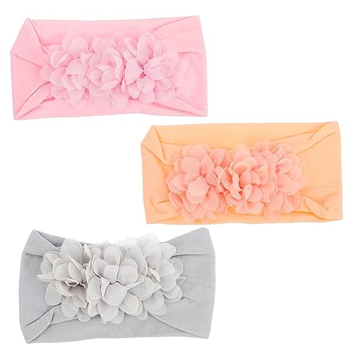 VICASKY 3stücke Haarbänder Pack Junge Mädchen Schleife Stirnband Mit Blumen Kopfbedeckung Elastischer Haarschmuck Für Kleinkinder Mädchen von VICASKY