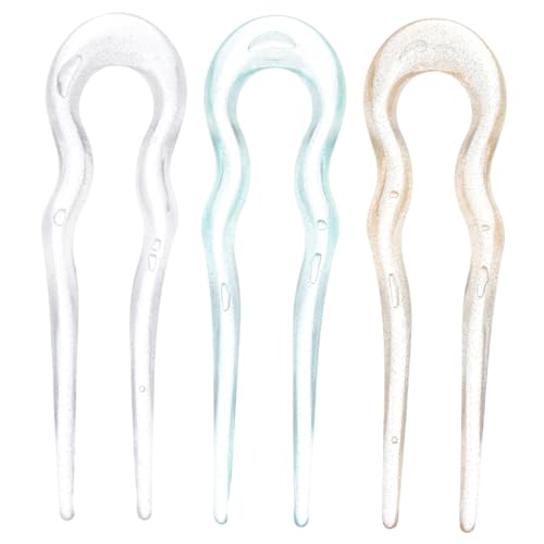 VICASKY 3stücke Haargabeln Französisch U-förmig Für Damen Dutts Haarnadeln Minimalistisch Haarstäbe Für Dünnes Dickes Langes Haar Haarschmuck Zubehör von VICASKY