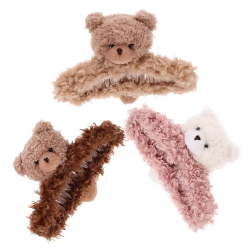 VICASKY 3stücke Haarklammern Bärenohren Haarspangen Für Damen Mädchen Frauen Haarschmuck Accessoires Zum Waschen Schminken Für Verschiedene Anlässe von VICASKY