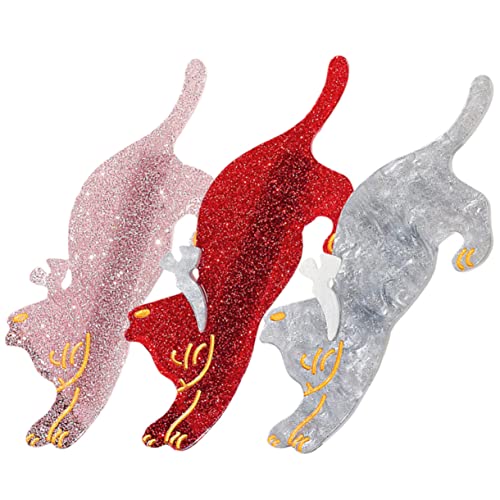 VICASKY 3stücke Haarspangen Katzenhaarspangen Für Frauen Haarspange Für Mädchen Katzenhaar-accessoires Haar-accessoires Für Erwachsene Und Junge Mädchen Tierhaar-accessoire Haar Styling We von VICASKY