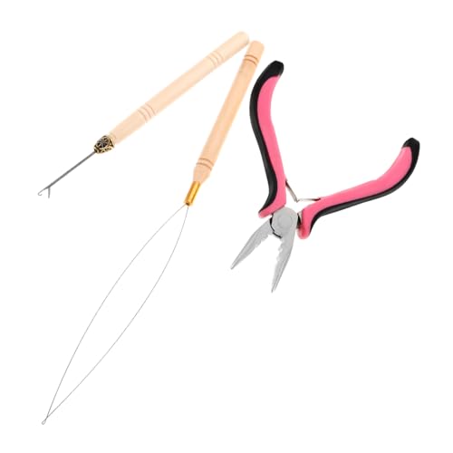 VICASKY 3stücke Häkelnadel Perlenzange Und Lametta-hakenwerkzeug Für Haarverlängerungen Inklusive Styling-werkzeug Perlengreifer-werkzeug Für Heimgebrauch von VICASKY
