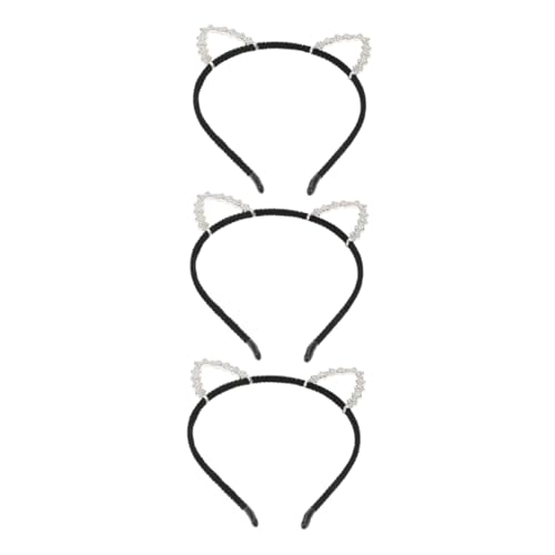 VICASKY 3stücke Katzenohren Stirnband Mit Strasssteinen Kopfschmuck Für Damen Und Mädchen Langlebiges Party-accessoire Für Cosplay Und Alltag von VICASKY