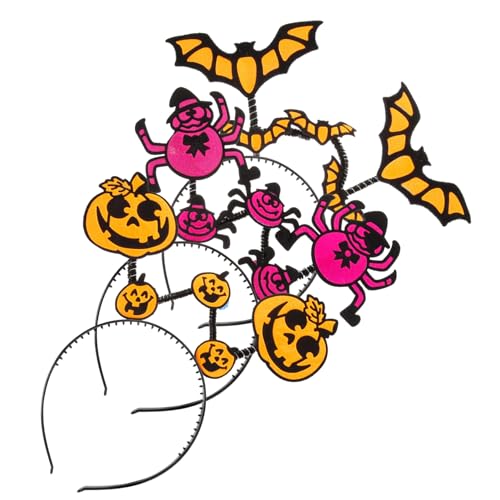 VICASKY 3stücke Kürbis Stirnband Halloween Haarband Fledermaus Kopfschmuck Mode Stirnband Party Haarband Cosplay Dekoration Unisex von VICASKY