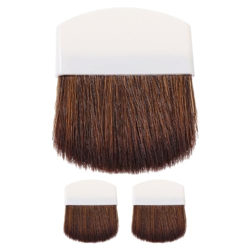 VICASKY 3stücke Mini-puder-make-up-pinsel Flach Halbrund Kleine Kosmetikpinsel Für Flüssigen Puder Tragbar Gesichtspinsel Für Frauen Und Mädchen Reisezubehör von VICASKY