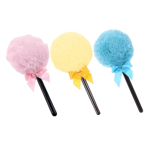 VICASKY 3stücke Puderquaste Mit Lollipop-griff Wiederverwendbarer Make-up-pinsel Für Damen Zum Auftragen Von Losem Puder Und Foundation Weiches Material Für Nahtloses Verblenden von VICASKY