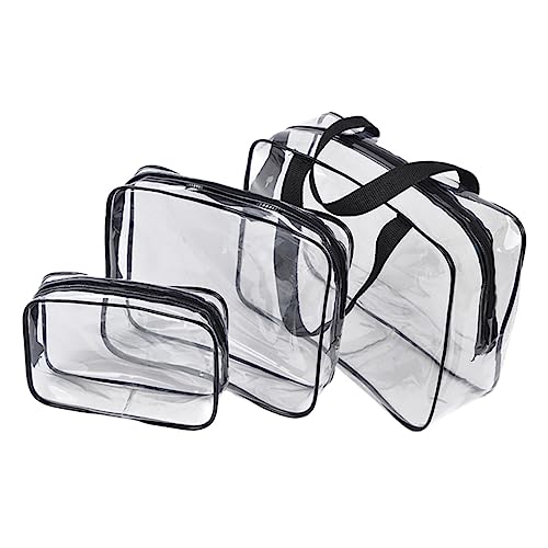 VICASKY 3stücke Reise Kulturbeutel Transparentes Wasserdichtes Leichte PVC Kosmetiktaschen Für Damen Und Herren Für Flugreisen Und Mobile Anwendungen von VICASKY