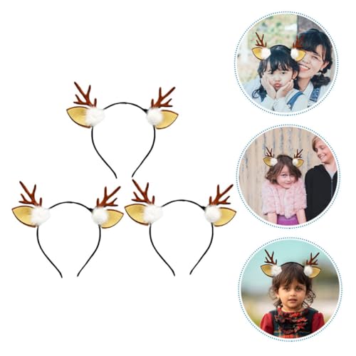 VICASKY 3stücke Rentier Ohren Weihnachten Stirnbänder Mit Echten Ohren Haarband Für Junge Mädchen Für Weihnachts Dekoration Und Feiern von VICASKY