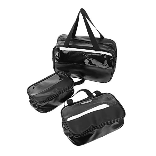 VICASKY 3stücke Tragbarer Kosmetikkoffer Aus Wasserdichtem Material Transparente Reisetasche Für Make-up-Organizer Große Lagerungstasche Für Toilettenartikel von VICASKY