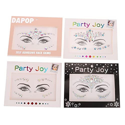 VICASKY 4 Blätter Selbstklebende Gesichtsglitzersteine Augenbrauen Edelsteine Aufkleber für Festivals Partys und Kostümpartys aus Wiederverwendbarem Acrylmaterial VICASKY 4 Blätter Selbstklebende Gesichtsglitzersteine Augenbrauen Edelsteine Aufkleber für Festivals Partys und Kostümpartys aus Wiederverwendbarem Acrylmaterial von VICASKY