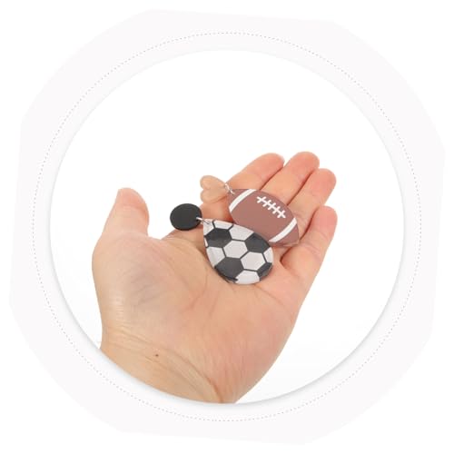 VICASKY 4 Paare Independence Day Ohrhänger Sport Ohrringe für Frauen mit Fußball Rugby Baseball Design Hautfreundlich Modisch Schmuckgeschenke für Besondere Anlässe von VICASKY