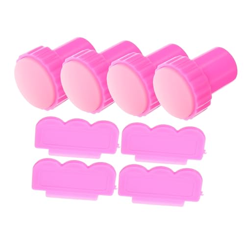 VICASKY 4 Sätze Teiliges Silikon Nagel Stempel mit Schabern Langlebige Maniküre Werkzeuge für Nail Art DIY Einfach zu Bedienen für French Nails und Kreative Fingernagel Designs von VICASKY