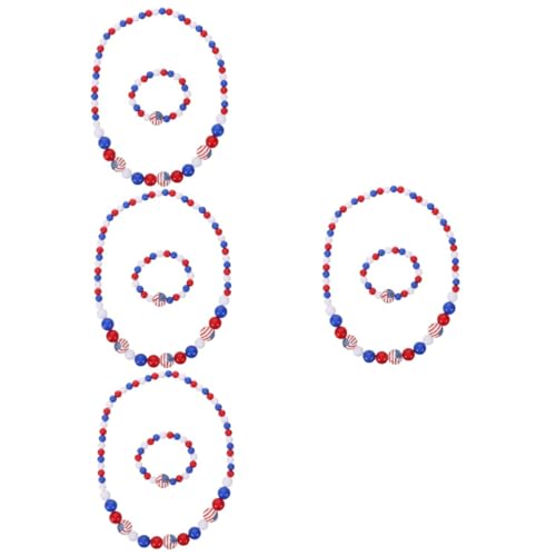 VICASKY 4 Sets Holzperlen Anhänger Ornament Halskette Für Frauen Modische Halsketten Für Frauen Halsschmuck Halskette Choker Bunte Perlenkette Schmuckherstellungsset Für Mädchen von VICASKY