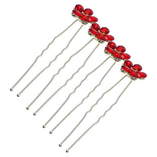 VICASKY 4 Stck Teiliges U Förmiges Haarnadel mit Funkelnden Strassblumen Sicherer und Komfortabler Brautschmuck für Hochzeit Vielseitig Passend zu Verschiedenen Frisuren und Haartypen von VICASKY
